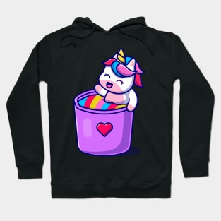 Cute Unicorn In Rainbow Mug Cartoon Hoodie